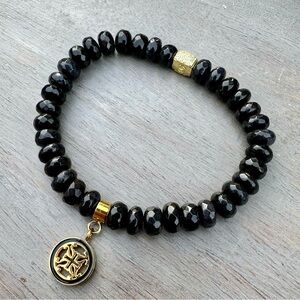 💥3/$10💥 Rustic Cuff Black Bead Bracelet